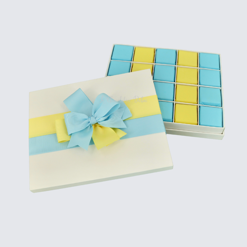 BRILLIANT BLUE YELLOW DESIGN CHOCOLATE BOX	 		 	