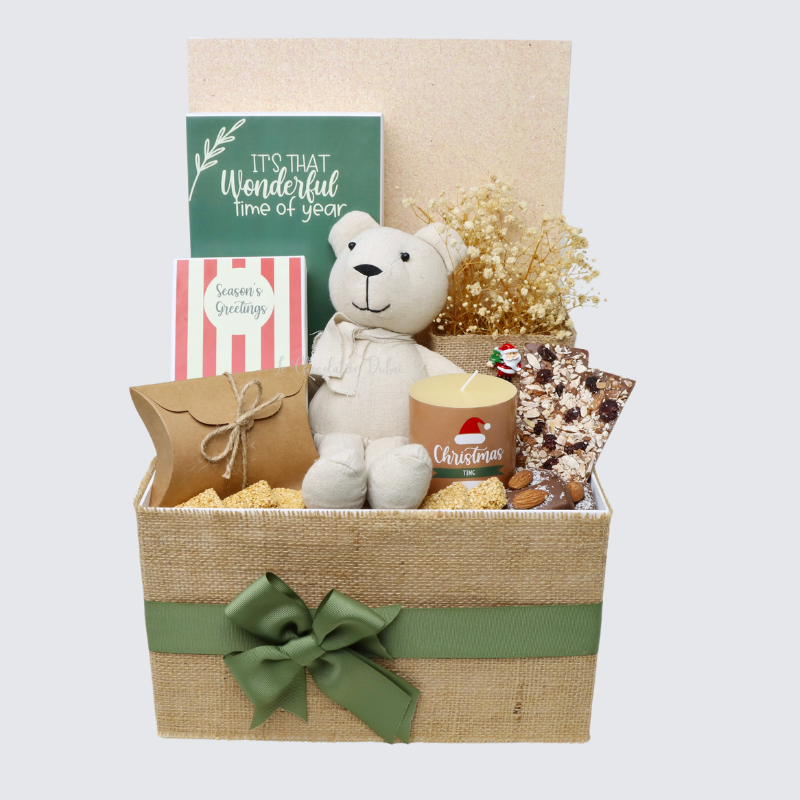 CHRISTMAS TEDDY DECORATED CHOCOLATE & SWEETS EXTRA LARGE HAMPER