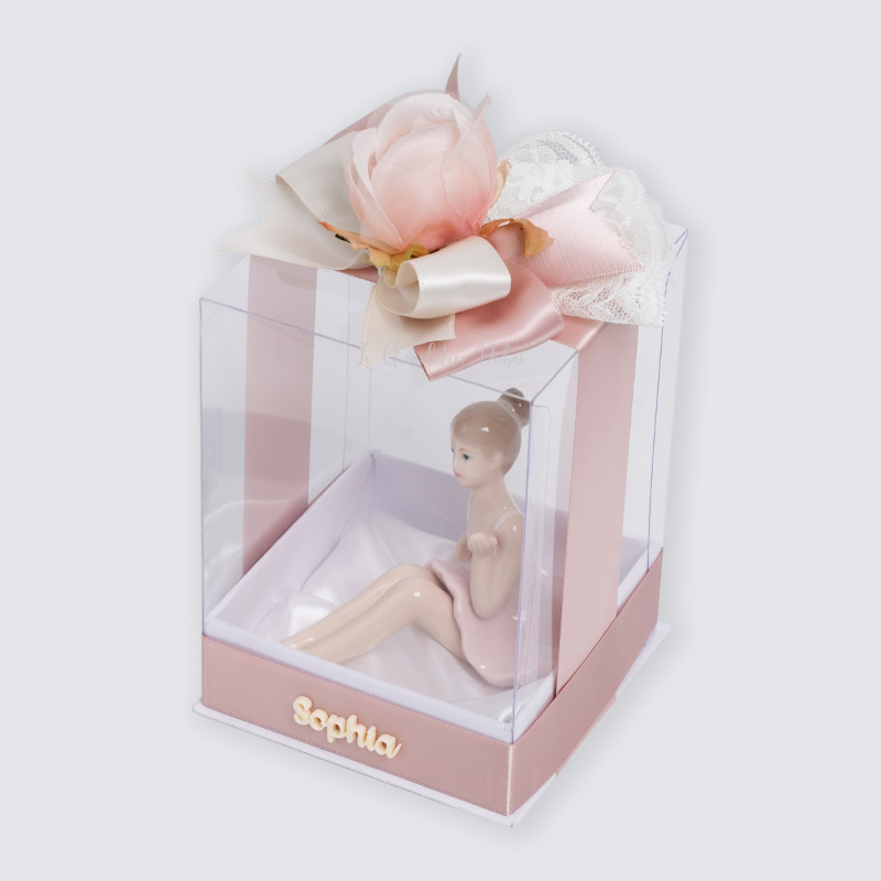 BABY ACRYLIC NAME PERSONALIZED CERAMIC BALLERINA CLEAR BOX