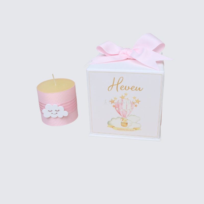 BABY PERSONALIZED DECORATED CANDLE HARD BOX