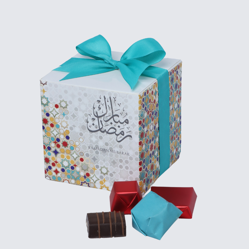 RAMADAN MUBARAK DESIGNED CHOCOLATE CUBE SOFT BOX