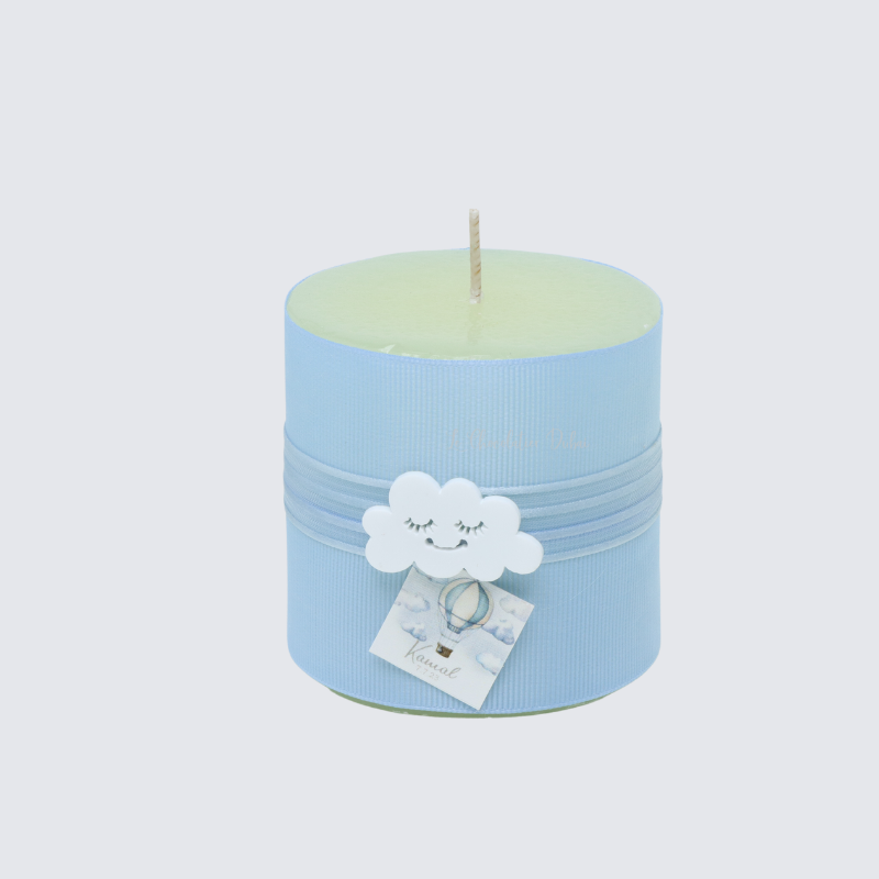 BABY BOY ACRYLIC CLOUD DECORATED CANDLE