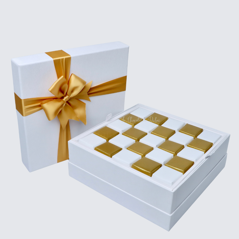 LUXURY GOLD WHITE ONE LAYER CHOCOLATE HARD BOX