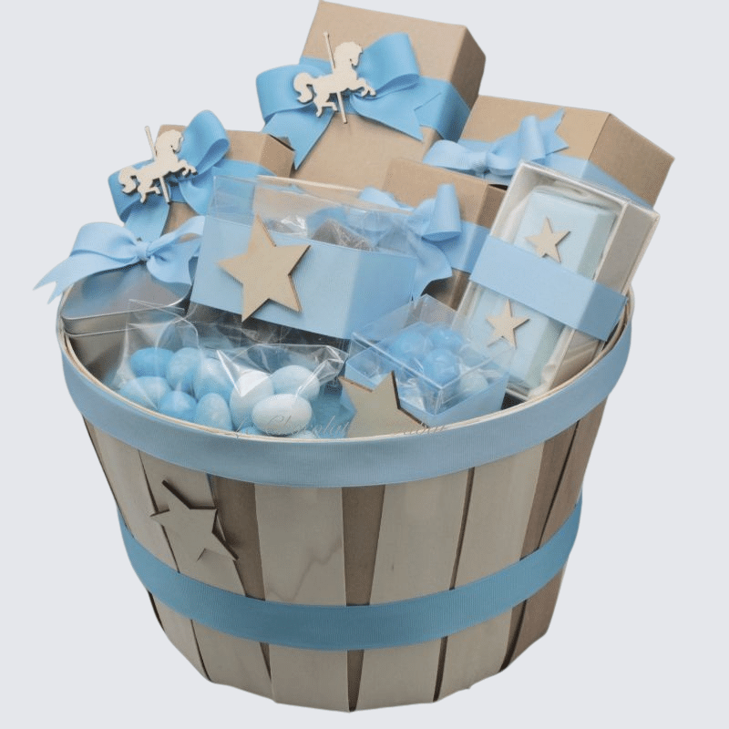 BABY BOY DECORATED CHOCOLATE & SWEETS HAMPER	