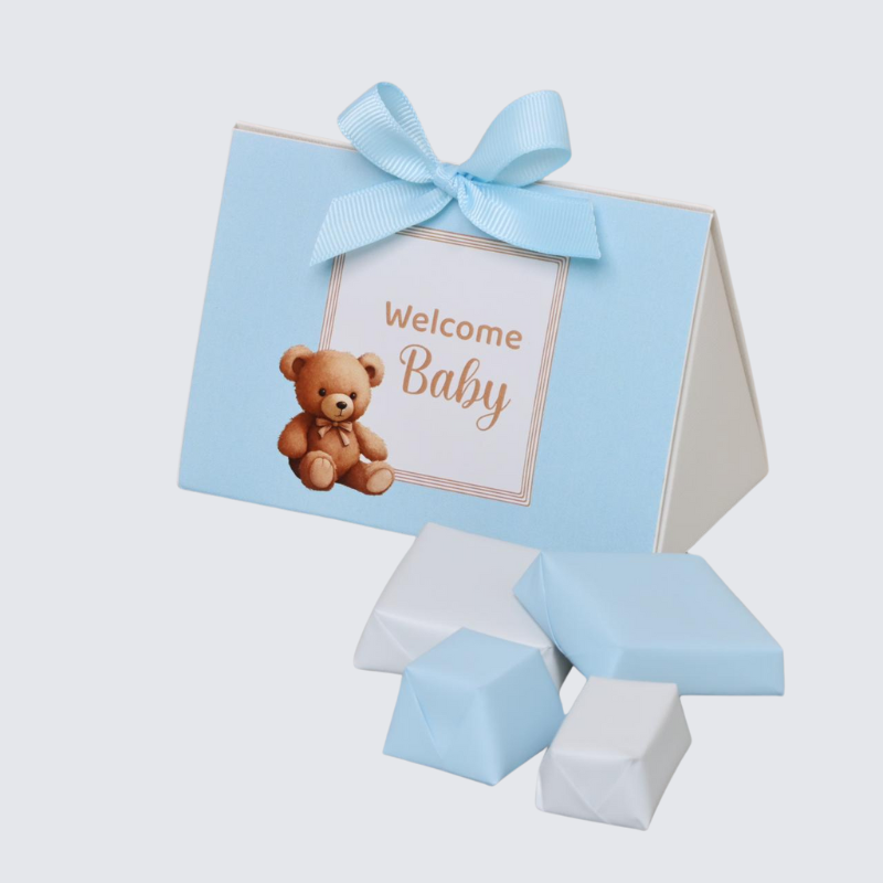WELCOME BABY BOY CHOCOLATE TRIANGLE BOX