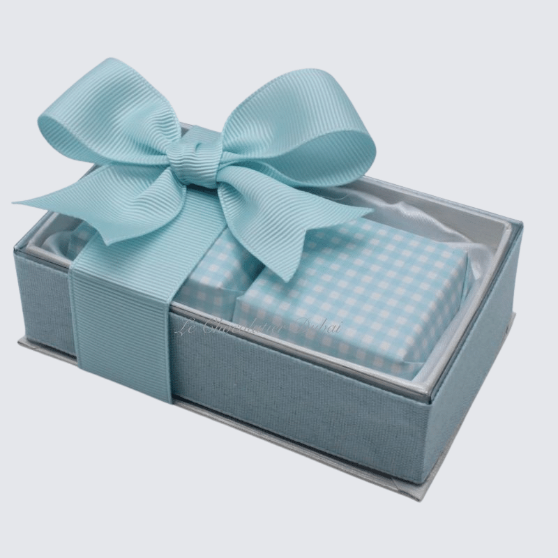 BABY BOY GINGHAM DESIGN CHOCOLATE BOX GIVEAWAY	 	