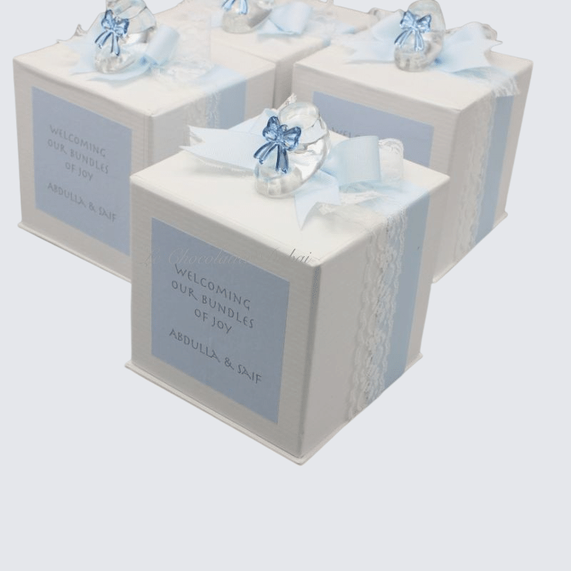 BABY BOY PERSONALISED DECORATED CANDLE BOX GIVEAWAY