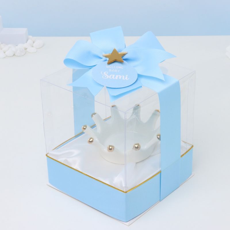 BABY BOY CROWN WHITE CERAMIC PLATE GIVEAWAY