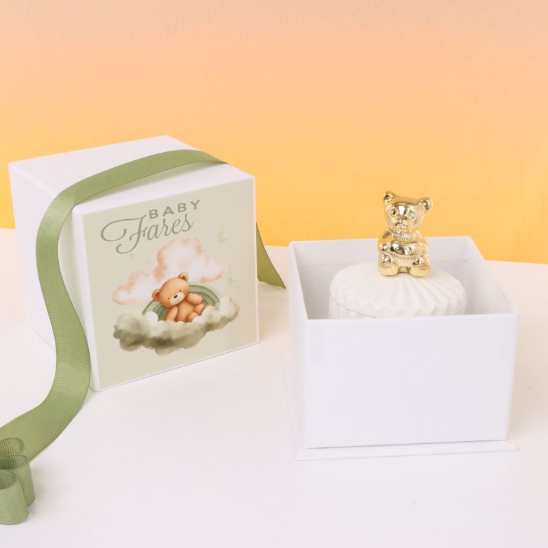 BABY BOY TEDDY THEME DESIGNED CERAMIC BEAR BOX GIVEAWAY