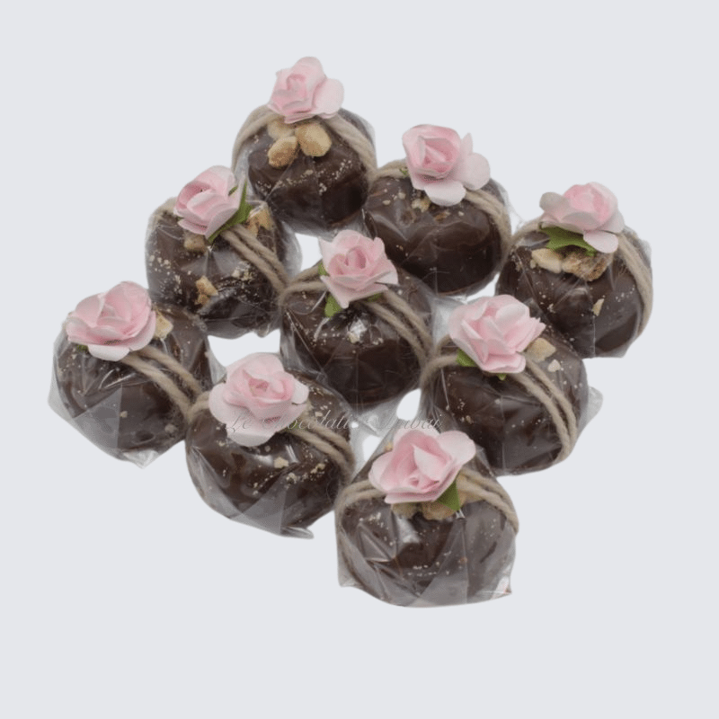 LUXURY TRANSPARENT WRAPPED FLOWER-DECORATED CHOCOLATE	