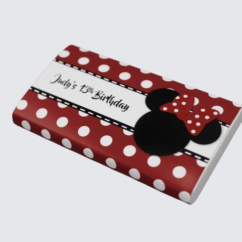 MICKY MOUSE DESIGNED PERSONALIZED CHOCOLATE BAR 	