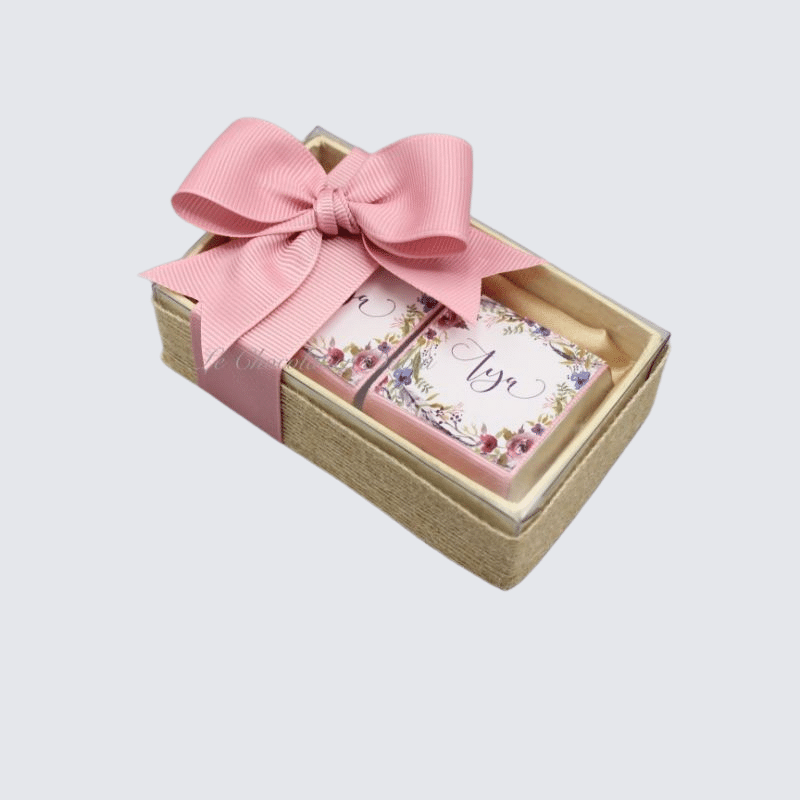 RUSTIC BABY GIRL DECORATED CHOCOLATE IN A VIEW TOP BOX