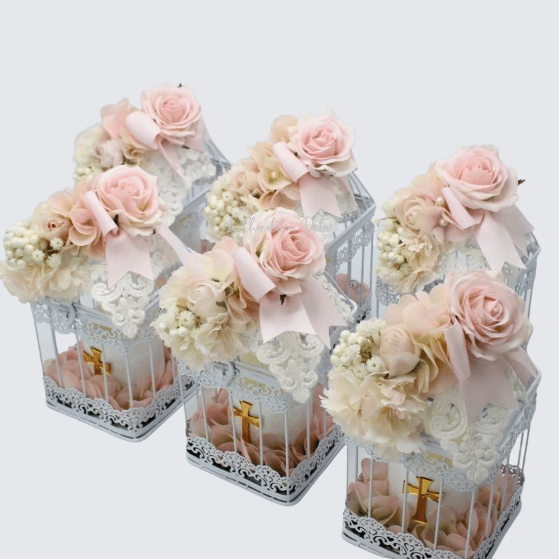 BABY FLOWER CAGE DECORATED CANDLE 