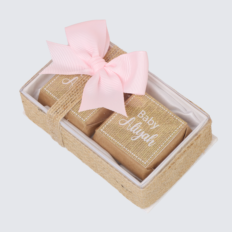BABY RUSTIC PERSONALIZED CHOCOLATE VIEW TOP BOX