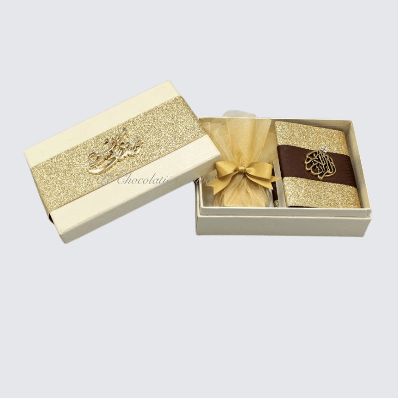 DECORATED GOLD QURAN CHOCOLATE HARD BOX