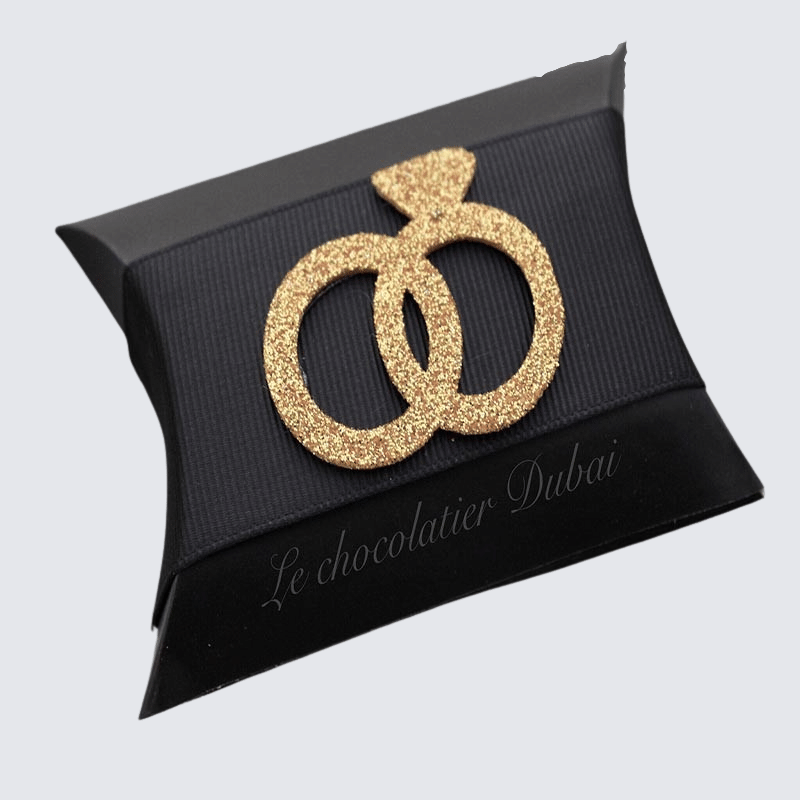 WEDDING RING DECORATED CHOCOLATE PILLOW SOFT BOX