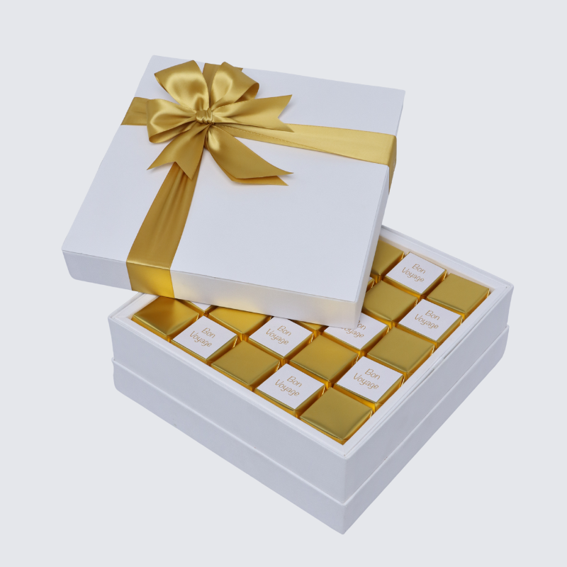 "BON VOYAGE" GOLD DESIGNED PREMIUM CHOCOLATE HARD BOX