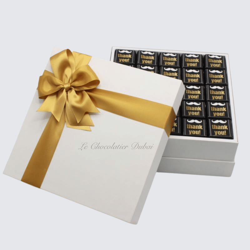LUXURY MOUSTACHE "THANK YOU" CHOCOLATE HARD BOX