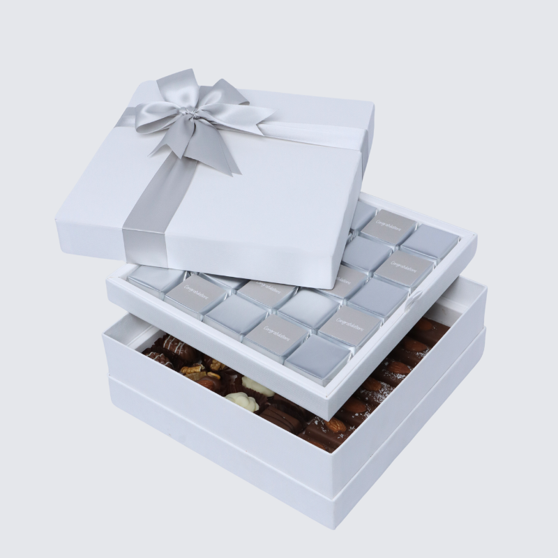 "CONGRATULATIONS" CLASSIC 2-LAYER CHOCOLATE HARD BOX