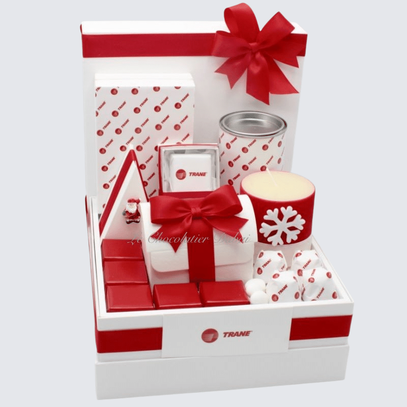 CHRISTMAS CORPORATE DECORATED CHOCOLATE & SWEETS LARGE HAMPER