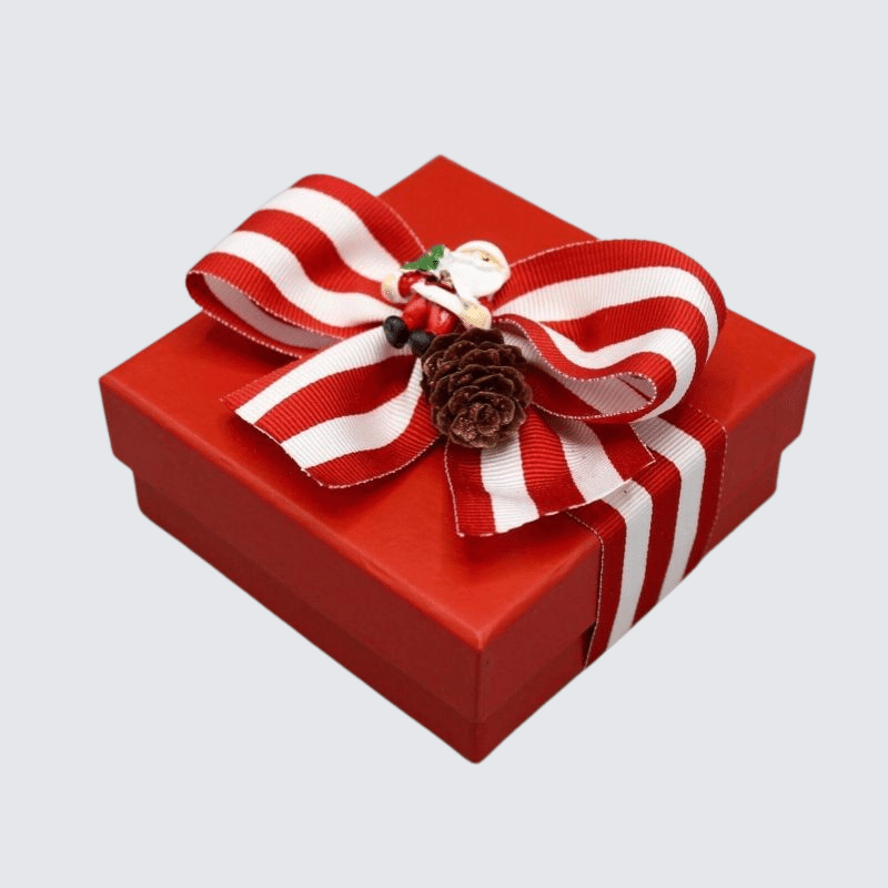 CHRISTMAS SANTA & CONE DECORATED CHOCOLATE HARD BOX