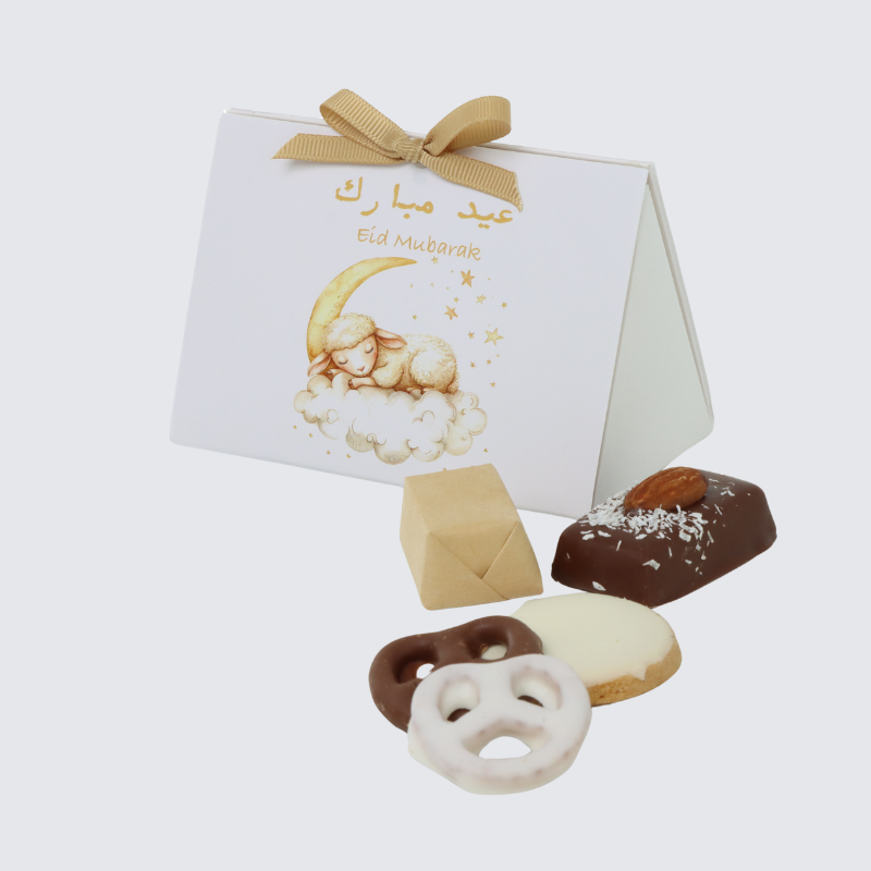 EID CRESCENT SHEEP DESIGNED CHOCOLATE & SWEETS TRIANGLE BOX