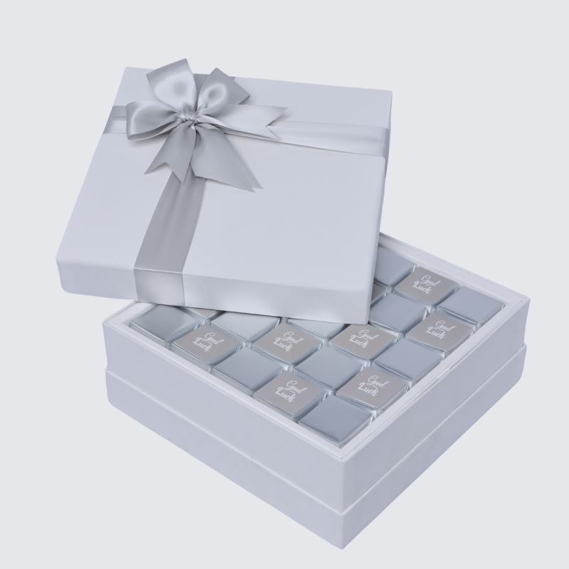 "GOOD LUCK" CLASSIC 25-PIECE PREMIUM CHOCOLATE HARD BOX