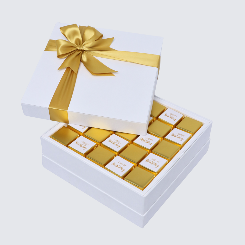 HAPPY BIRTHDAY GOLD DESIGNED PREMIUM CHOCOLATE HARD BOX