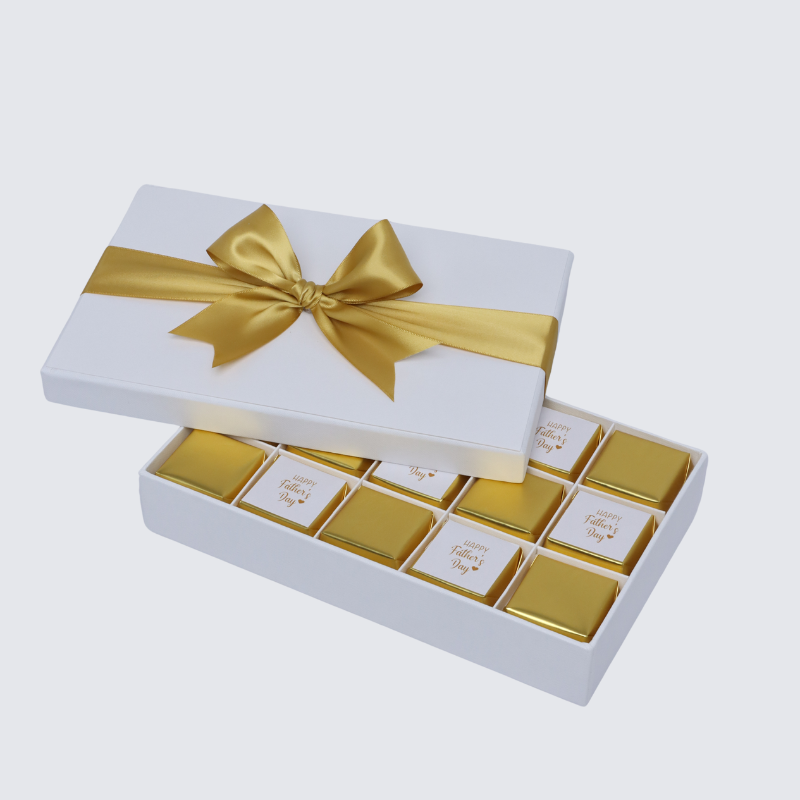 HAPPY FATHER'S DAY GOLD DESIGNED 15-PIECE CHOCOLATE HARD BOX