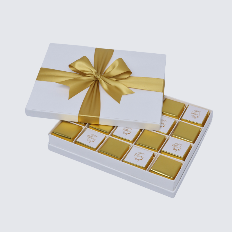 HAPPY FATHER'S DAY GOLD DESIGNED 20-PIECE CHOCOLATE HARD BOX