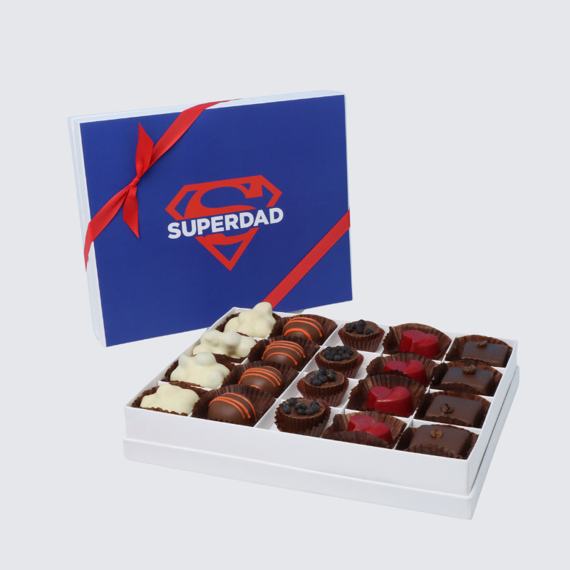 "SUPERDAD" FATHER'S DAY 20-PIECE CHOCOLATE HARD BOX
