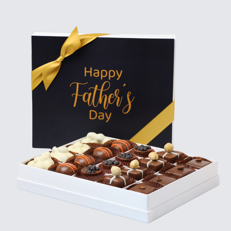 FATHER'S DAY BLACK 20-PIECE CHOCOLATE HARD BOX