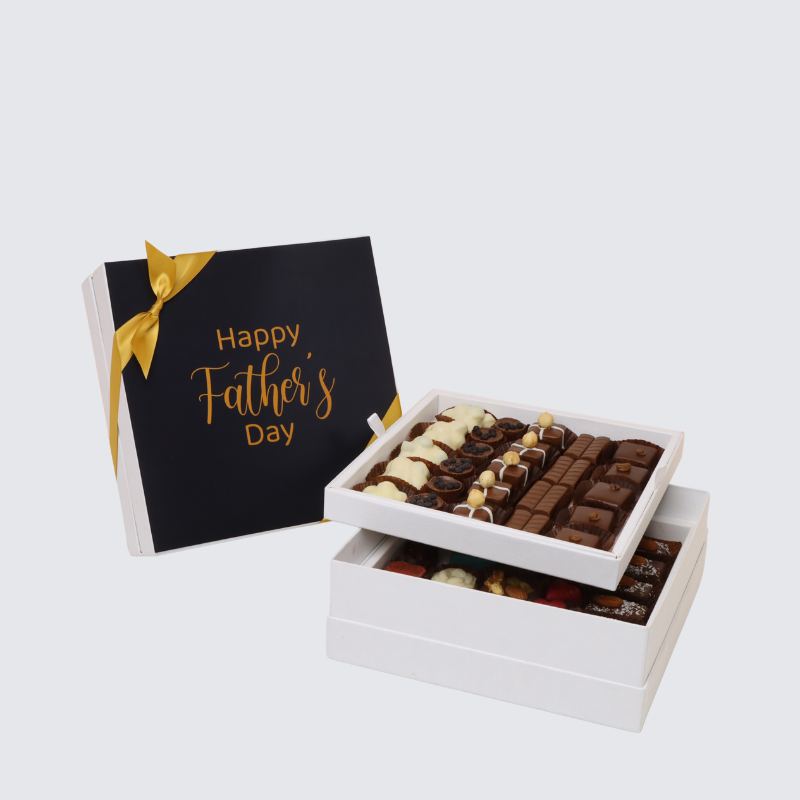 FATHER'S DAY BLACK 2-LAYER CHOCOLATE HARD BOX