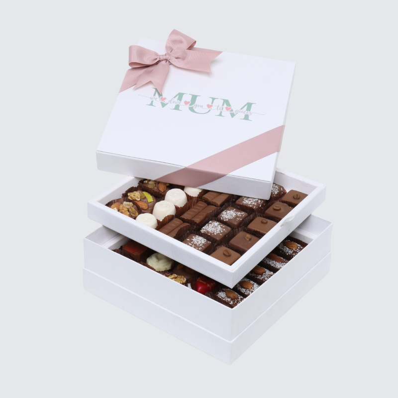 "MUM" DESIGNED 2-LAYER (1 KILO) CHOCOLATE HARD BOX