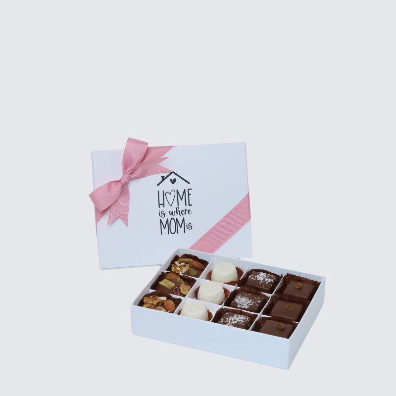 "MOTHER'S DAY" HOME DESIGNED 12-PIECE CHOCOLATE HARD BOX