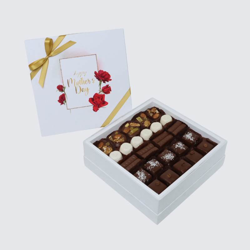 "HAPPY MOTHER'S DAY" ROSES FRAME DESIGNED PREMIUM CHOCOLATE HARD BOX