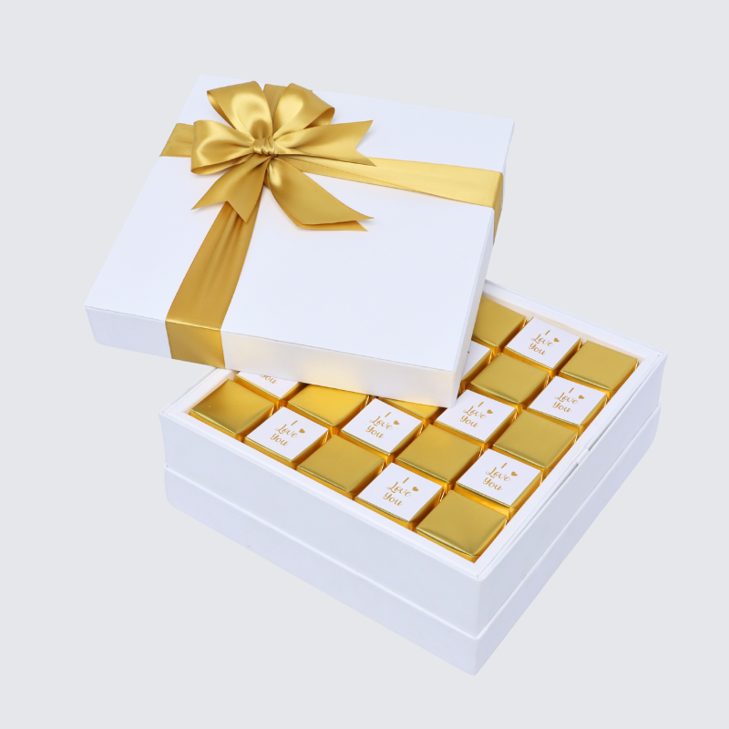 "I LOVE YOU" GOLD DESIGNED CHOCOLATE PREMIUM CHOCOLATE HARD BOX