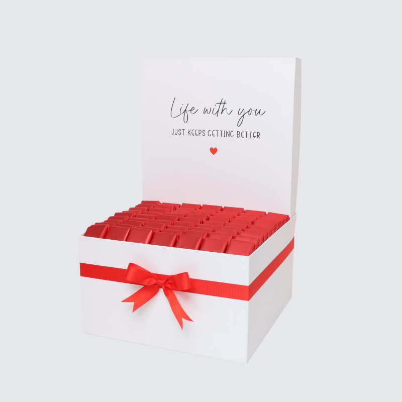 LOVE MESSAGE "LIFE WITH YOU" DESIGNED CHOCOLATE EXTRA LARGE HAMPER