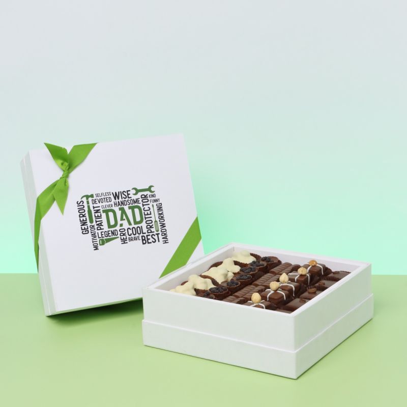 FATHER'S DAY MULTI TEXT 25-PIECE CHOCOLATE HARD BOX