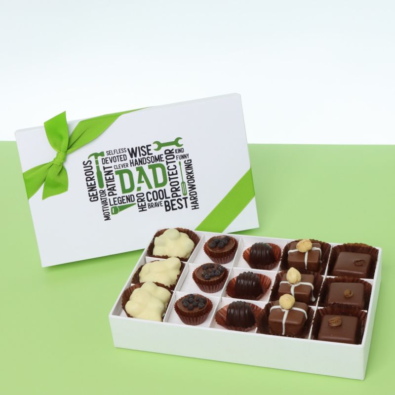 FATHER'S DAY MULTI TEXT 15-PIECE CHOCOLATE HARD BOX