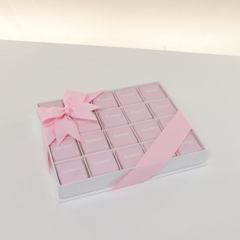 BABY GIRL PERSONALIZED NAME DESIGNED CHOCOLATE VIEW TOP BOX