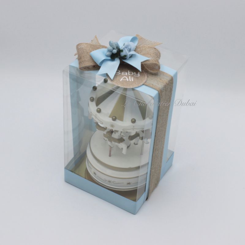 LUXURY BABY BOY PERSONALIZED CAROUSEL BOX GIVEAWAY	 	