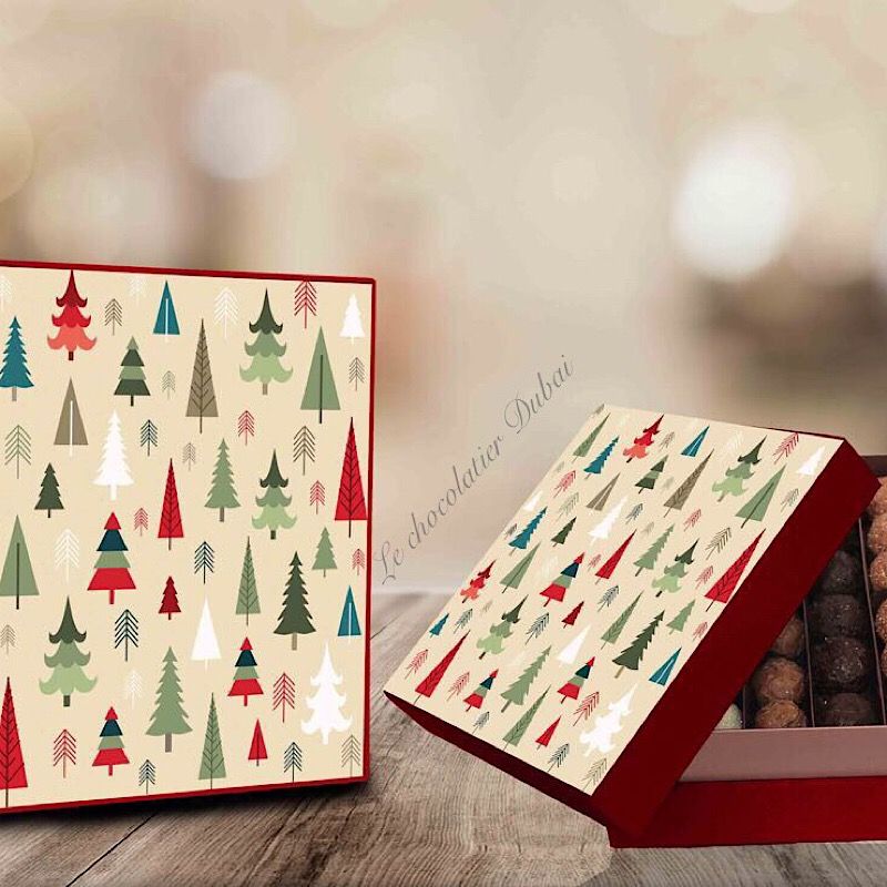 CHRISTMAS DESIGNED CHOCOLATE VELVET BOX