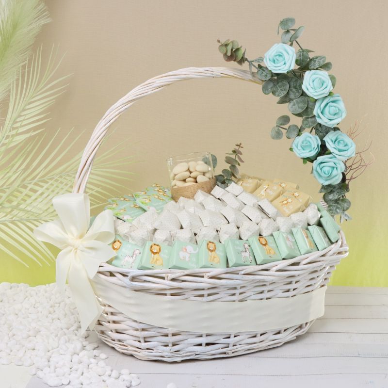 BABY SAFARI ANIMALS DESIGN CHOCOLATE EXTRA LARGE BASKET