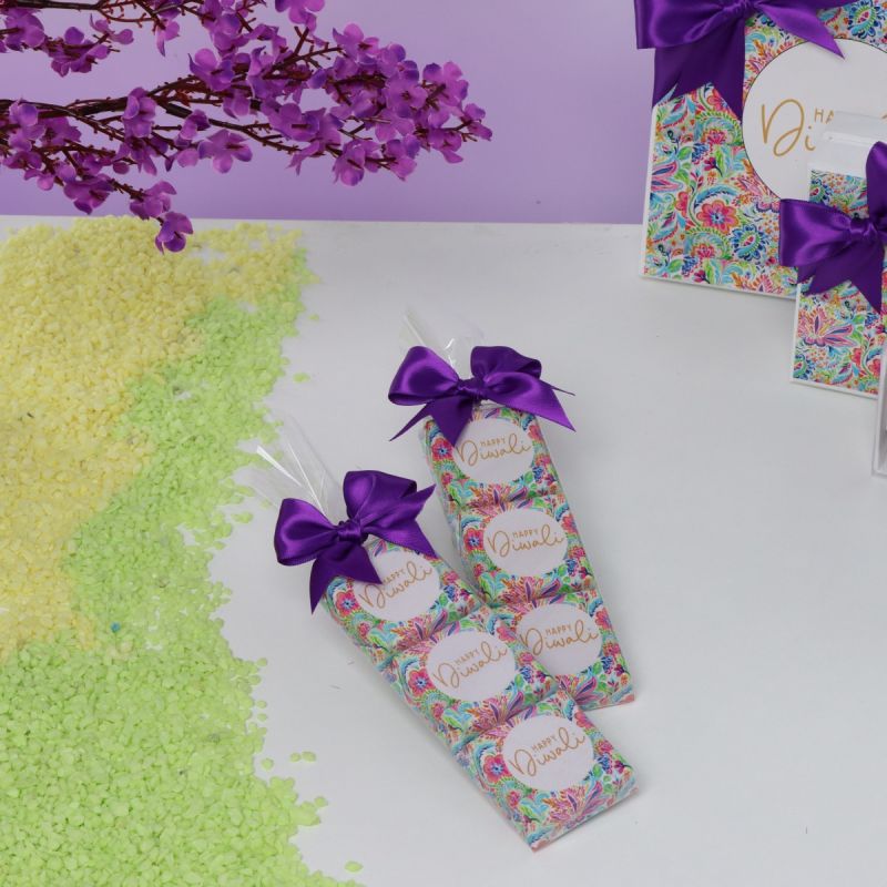 HAPPY DIWALI FLORAL DESIGNED 3-PIECE CHOCOLATE PACK GIVEAWAY