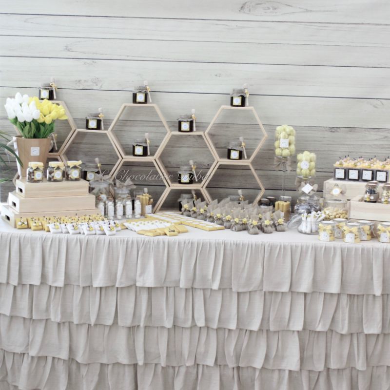 LUXURY RUSTIC HONEY BEE THEME DECORATED CHOCOLATE & GIVEAWAY DESSERT TABLE	 	 	