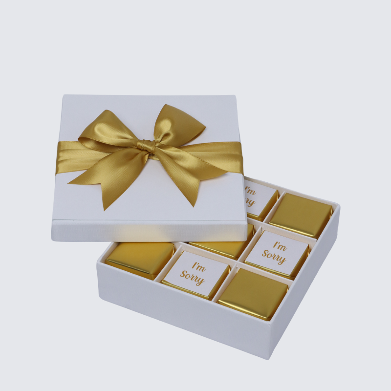 "I'M SORRY" GOLD DESIGNED 9-PIECE CHOCOLATE HARD BOX