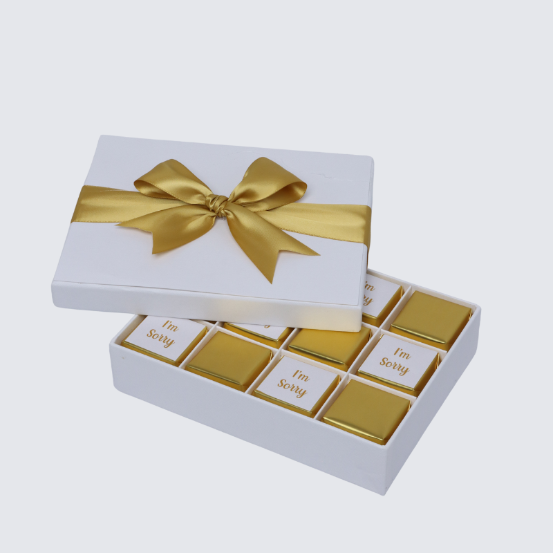 "I'M SORRY" GOLD DESIGNED 12-PIECE CHOCOLATE HARD BOX