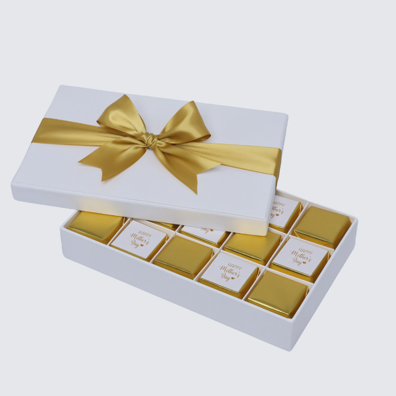 "HAPPY MOTHER'S DAY" GOLD DESIGNED 15-PIECE CHOCOLATE HARD BOX