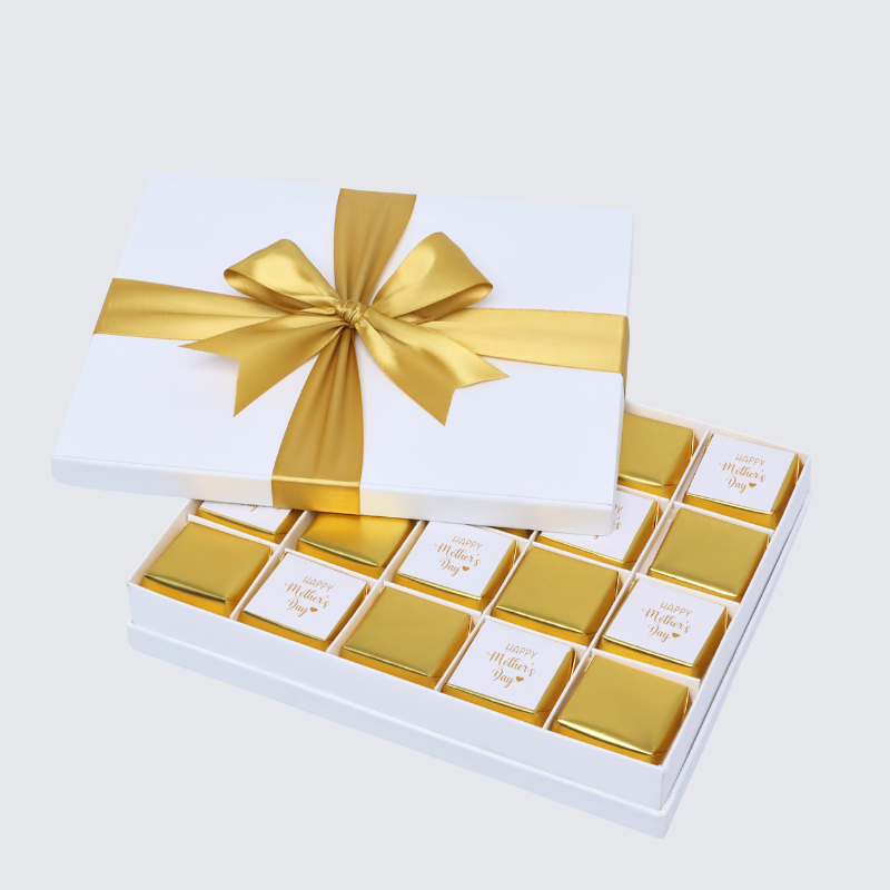 "HAPPY MOTHER'S DAY" GOLD DESIGNED 20-PIECE CHOCOLATE HARD BOX